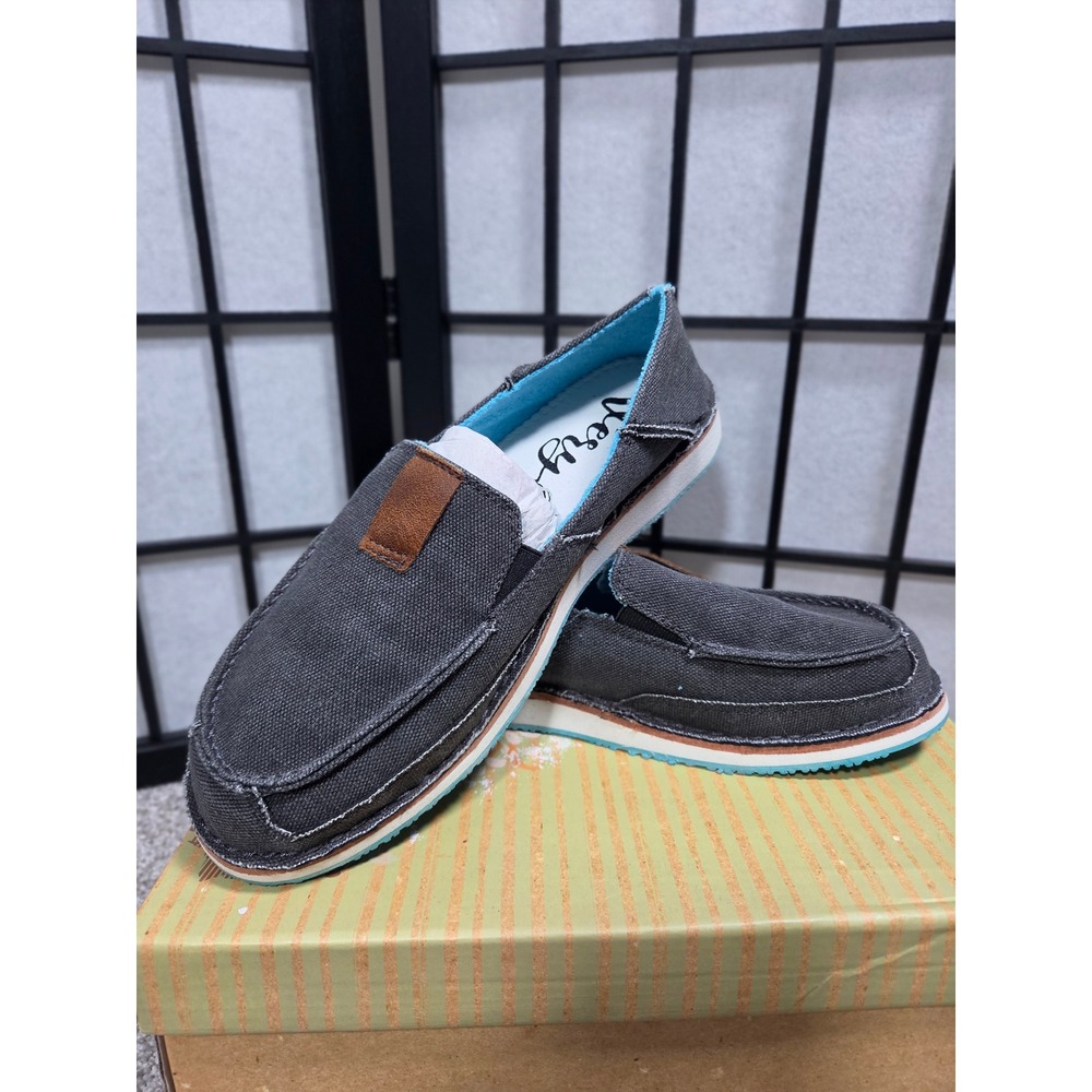 Very G Leona Casual Boho Canvas Slip On Loafer Shoes Black Size 10 Women
